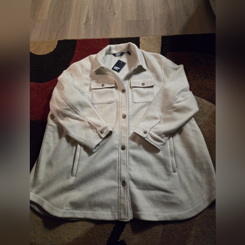 Brand New Lands' End Women's Off-White Cape Jacket